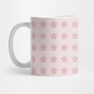 Pastel Pink Stars with eyelashes Mug